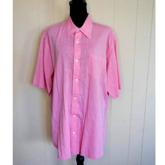 J Press Button down Size X Large Short Sleeve Pink Men's - Picture 1 of 4